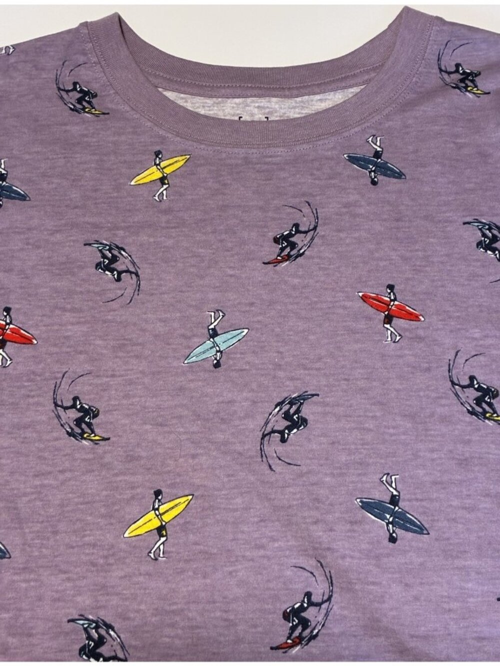 George Shirt Mens XL Purple Graphic Tee Surfing Novelty All Over Print Crew